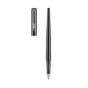Great value calligraphy pen set from Herlitz stationery Germany by Pelikan. The calligraphy set comes in 3 nib sizes : 1.1mm, 1.5mm & 2.3mm. Interchangeable nib section with long shaft pen barrel design, ideal pen's diameter for comfort grip. Great price for good value product. Colour - Black  Barrel & Cap Material – Plastic Capped Design – Snap On Clip – Metal Filling Mechanism – Ink Cartridge Nib : 2.3mm 4 Black Ink cartridges with pen  Blister Pack Country of Origin : Germany