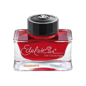 Pelikan's Edelstein Ink Collection comprises of brilliant regular and special edition colours with a special ingredient that ensures extra smooth writing and care for the fountain pen. The german word Edelstein translates as gem stone, and each color corresponds to the beautiful coloring of a gem. Eye candy in every detail, a perfect gift for yourself and those you love. Pelikan Edelstein Ink Bottle Mandarin 50 ML is packaged in high-value 50 ML glass flacon, uniquely designed for Pelikan Edelstein Inks. The rich weight and soft curves make it a pleasure to hold in your hands. It‘s an ornament on every desk. Special ingredient that ensures extra smooth writing and care for the fountain pen Very smooth and well lubricated and has a fairly quick dry time. Colour: Mandarin / Orange Water Resistant: No Packaging: 50 ML Brand Origin: Germany Series: Pelikan Edelstein Ink Bottle Mandarin 50 ML Type: Ink Bottle