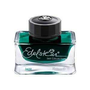 Pelikan's Edelstein Ink Collection comprises of brilliant regular and special edition colours with a special ingredient that ensures extra smooth writing and care for the fountain pen. The german word Edelstein translates as gemstone, and each color corresponds to the beautiful coloring of a gem. Eye candy in every detail, a perfect gift for yourself and those you love. Pelikan Edelstein Ink Bottle Jade 50 ML is packaged in high-value 50 ML glass flacon, uniquely designed for Pelikan Edelstein Inks. The rich weight and soft curves make it a pleasure to hold in your hands. It‘s an ornament on every desk. Special ingredient that ensures extra smooth writing and care for the fountain pen Very smooth and well lubricated and has a fairly quick dry time. Colour: Jade / Green Water Resistant: No Packaging: 50 ML Brand Origin: Germany Series: Pelikan Edelstein Ink Bottle Jade 50 ML Type: Ink Bottle