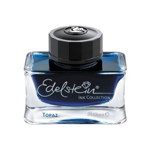 Pelikan's Edelstein Ink Collection comprises of brilliant regular and special edition colours with a special ingredient that ensures extra smooth writing and care for the fountain pen. The german word Edelstein translates as gem stone, and each color corresponds to the beautiful coloring of a gem. Eye candy in every detail, a perfect gift for yourself and those you love. Pelikan Edelstein Ink Bottle Topaz 50 ML is packaged in high-value 50 ML glass flacon, uniquely designed for Pelikan Edelstein Inks. The rich weight and soft curves make it a pleasure to hold in your hands. It‘s an ornament on every desk. Special ingredient that ensures extra smooth writing and care for the fountain pen Very smooth and well lubricated and has a fairly quick dry time. Colour: Topaz / Turquoise Water Resistant: No Packaging: 50 ML Brand Origin: Germany Series: Pelikan Edelstein Ink Bottle Topaz 50 ML Type: Ink Bottle