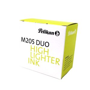 Highlight your life Pelikan Highlighter Ink should only be used with the fountain pen Classic M205 DUO Highlighter exclusively. Pelikan Fluorescent Yellow was created for use in the Pelikan M205 Classic Duo Highlighter Pen. This unique ink is finely tuned to meet the requirements of the fountain pen's technical components. It enables writing and highlighting at the same time, with same broad nib. Easily tip the bottle on its side to fill the Pelikan M205 Classic Duo Highlighter Pen with every drop of ink. Available in 30ml bottle Neon Yellow Highlighter Ink