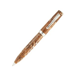 The Delta Intesa Stone Black Rollerball Pen. Once again Delta introduces a new array of writing instruments designed to meet the expectation of every pen collector. Each of these unique pens is crafted from hand turned Italian resins in beautiful marble colors. To admire its beautiful design, the pen features rhodium trims and Delta’s signature clip that ensures perfect hold of the pen in your pocket without any free movements. Intesa comes in three distinct modes: twist ballpoint, capped rollerball and fountain pen. Choose from four colors: Stone Black, Blue Pearl, Brown Marble or Ivory Marble. Colour : Brown Marble Trim : Rhodium Capped rollerball Rolls into pocket with ease Special Resin Gift box