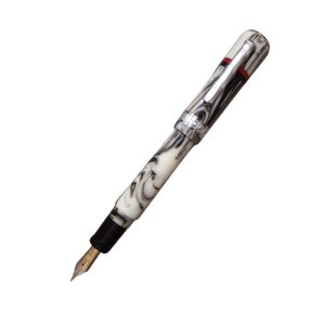Delta Papuasi Limited Edition Fountain Pen The Asaro Mudmen come from just outside the village of Goroka in the Eastern Highlands Province of Papua New Guinea. A legend there tells that these mudmen were defeated by an enemy tribe and had no other choice than to flee into the Asaro River where they waited until dusk before attempting an escape. The enemy saw them rise up from the muddy banks, covered with mud and thought that they were spirits. The majority of tribes are fearful of “spirits”, including the enemy tribe whom in turn fled, giving the mudmen their easy conquer. Heading back into the village and still caked in mud, the Asaro mudmen did not foresee that the enemy tribesmen were still there. The enemy was so terrified when they saw the mudmen, they ran back to their village and held a special ceremony to ward off the spirits. To thank and honor the spirits, instead of covering their faces with the poisonous mud for their ceremonies, the Asaro Mudmen make masks from pebbles that they heat with water from the waterfall, in unusual designs such as long or very short ears either going down to the chin or sticking up at the top, long joined eyebrows attached to the top of the ears, horns and sideways mouths. Iroko Wood with Rhodium Trim Resin material, carefully selected pieces of exotic African Iroko wood are hand turned, producing beautiful, one of a kind writing instruments Limited edition 975 pieces. Delta 18Kt Stub fusion nib Hand turned Resin Clip is modeled after the bamboo of the region Rhodium plated trim  Uses cartridge or cartridge converter Made In Italy