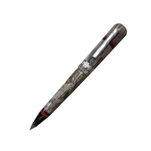 Delta Papuasi Limited Edition Rhodium Trim Ballpoint Pen The Asaro Mudmen come from just outside the village of Goroka in the Eastern Highlands Province of Papua New Guinea. A legend there tells that these mudmen were defeated by an enemy tribe and had no other choice than to flee into the Asaro River where they waited until dusk before attempting an escape. The enemy saw them rise up from the muddy banks, covered with mud and thought that they were spirits. The majority of tribes are fearful of “spirits”, including the enemy tribe whom in turn fled, giving the mudmen their easy conquer. Heading back into the village and still caked in mud, the Asaro mudmen did not foresee that the enemy tribesmen were still there. The enemy was so terrified when they saw the mudmen, they ran back to their village and held a special ceremony to ward off the spirits. To thank and honor the spirits, instead of covering their faces with the poisonous mud for their ceremonies, the Asaro Mudmen make masks from pebbles that they heat with water from the waterfall, in unusual designs such as long or very short ears either going down to the chin or sticking up at the top, long joined eyebrows attached to the top of the ears, horns and sideways mouths. Resin material, carefully selected pieces of exotic African Iroko wood are hand turned, producing beautiful, one of a kind writing instruments Limited edition 975 pieces. Twist action ballpoint pen. Hand turned Resin Clip is modeled after the bamboo of the region Rhodium plated trim  Made In Italy Noted : Pen colour maybe change light or dark.
