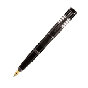 In 1992 Delta through a collaboration with Momo Design was the first manufacturer to utilize titanium and carbon fiber in the production of writing instruments. In 2012 Momo design celebrated its 30th Anniversary and the two companies once again joined forces in the creation of a groundbreaking collection of writing instruments. The original Momo 30th Anniversary Limited Edition collection is now virtually sold out but just in time Delta has added 3 stunning colors featuring new materials and new lower prices!All pens in the collection feature genuine carbon fiber and are accented with black rhodium trim. Fountain pen features Delta flawless internal piston filling mechanism and is now fitted with the groundbreaking 18K fusion nib Medium grade. Each pen in the collection is individually numbered and limited to 981 pieces. Body Carbon Black with black rhodium trim Cap: offers a hand carved metal cage rhodium plated which contains the inner body in clear resin offering a “Vista” special effect. At the extremity in the top of cap offers a medal featuring Momo design design logo. Clip: Rhodium plated is machined from solid piece of metal and features a “pull-spring” mechanism. Body: offers an tridimensional ring sculptured with the words MOMO DESIGN. The limited edition numbering is located in the top end. Nib: Black version includes the Fusion © nib –18kt gold, Medium. Filling system fountain pen: Delta’s own fixed piston filling.