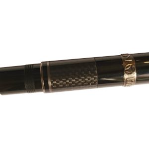 In 1992 Delta through a collaboration with Momo Design was the first manufacturer to utilize titanium and carbon fiber in the production of writing instruments. In 2012 Momo design celebrated its 30th Anniversary and the two companies once again joined forces in the creation of a groundbreaking collection of writing instruments. The original Momo 30th Anniversary Limited Edition collection is now virtually sold out but just in time Delta has added 3 stunning colors featuring new materials and new lower prices!All pens in the collection feature genuine carbon fiber and are accented with black rhodium trim. Fountain pen features Delta flawless internal piston filling mechanism and is now fitted with the groundbreaking 14K fusion nib Medium grade. Each pen in the collection is individually numbered and limited to 981 pieces. Made with extraordinary carbon fiber and celluloid resins Barrels hand-turned from solid bars of resin Hand-carved metal cage pen cap in rhodium Spring-loaded clip machined from a solid piece of metal Only 981 instruments available in each writing mode Fusion © nib –harmonic steel and 14kt gold