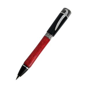 Delta Indigenous People Cossacks Limited Edition Rollerball Pen Delta continues to expand its successful Indigenous People Series, first introduced in 2003, with this magnificent and unique writing instrument. Cossacks were peasant soldiers in Ukraine and in several regions of the former Russian empire who, until 1918, held certain privileges in return for rendering military services.The body of this sophisticated fine writing instrument is hand turned from a solid bar of mother of pearl red resin with silver glitter. The cap in a black precious resin features a 925 sterling silver cap extremity shaped as a Cossack hat, atop the cap is a disk engraved with the Cossack insignia. Shaped after the Shashka, a Cossack’s saber, the clip in sterling silver adds the finishing touches to the overall design of this beautiful writing instrument. Mother of Pearl red resin with silver glitter Black precious resin cap & 925% sterling silver trim The new for fall Cossack is dedicated to the peasant of the Ukraine region. In 1569, under Polish rule, the Cossacks developed as a fighting force defending their beloved homeland from Tatar raiders. Production is limited to sterling silver appointed rollerball pens. Limited Edition – 0529/1569 Made in Italy