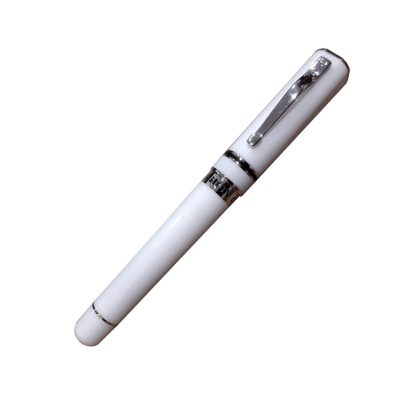 Delta Fusion One White Fountain Pen The Fusion One collection of writing instruments combines the best of Delta’s engineering capabilities with traditional Italian craftsmanship. Fountain pens and capped rollerballs are turned from a special resin, worked by hand from solid bars and polished to a mirror like surface in three bold colors; black, red, and white. The distinctive clip is forged from a special metal alloy designed for strength and flexibility, then coated with platinum. Fusion One is fitted with Delta’s new and innovative 18kt gold Fusion nib- A revolutionary nib whose performance and beauty belie its moderate cost. Free flowing and smooth, the 18K Fusion nib. The fountain pen accepts standard cartridge and a converter while the smooth writing roller fills with standard refills. Delta Fusion One Fountain Pen Features: Takes your writing to the next level with a meld of unique materials Body hand turned from solid bars of Italian resin and polished to a sheen Combination of steel and gold create higher temperatures for smoother flowing ink Patented nib made by fusing steel and 18K gold for enhanced ink flow and performance Cartridge or converter fill Made in Italy