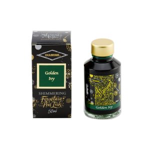 We pleased to announce our range of shimmering fountain pen ink, these inks are available in 41 wonderful colours each bottle contains 50ml. The pearlescent effect has a light catching twinkle in either gold or silver taking handwriting to a new level of sophistication! Manufacturing since 1864, Diamine Inks relocated to a specially for this purpose built ‘state of the art’ factory in Liverpool in 1925 and later close to the world famous Aintree racing course. Due to the very fine quality Diamine fountain pen inks are suitable for all brands of pen. Suitable for fountain pens and penholders. Fountain pens using cartridges can be equipped with converters. 50ml glass bottle of fountain pen ink