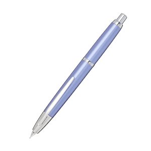 The Pilot Capless Decimo shares a unique distinction of being the only fountain pen in the world that has a unique retractable nib mechanism. By the virtue of retractable nib mechanism, this pen is also known as the 'Vanishing point' fountain pen in some parts of the world. True to the Japanese tradition of blending perfection with innovation, this pen exudes timeless sophistication. The nib is deployed and retracted simply by pressing the button much like any retractable ballpoint pen. A skillfully engineered shutter keeps the nib safe from damage or drying out. Pilot Capless Decimo Fountain Pen Light Blue comes with Chrome trim and has a Cartridge or Converter (Included) filing mechanism. It comes enhanced with a 18K Gold nib. The pen is packaged in a nice and elegant gift box. Light Blue Chrome Trim Light and sleek modern design Material: Brass Skillfully engineered shutter that keeps the gold nib safe and free of drying out. Comes with cartridge / CON-40 converter (included) Unique retractable nib. The fountain pen functions like a ball point pen with press of a button Nib: 18Kt Gold Nib Brand Origin: Japan