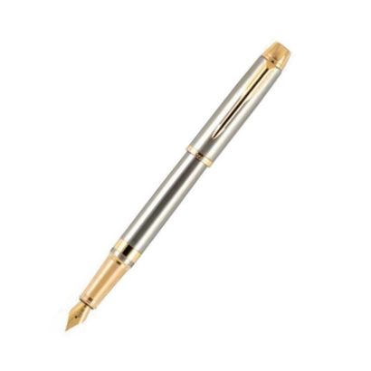 Parker Odyssey Brushed Metal GT Fountain Pen, Modern, Elegant And Professional, The Parker Odyssey Is A Pen Ready To Accompany You Everywhere. Parker Odyssey Delivers An Incredibly Smooth And Intense Writing Experience, While The Smart Design Offers A Stylish Look. Brushed Metal with Gold Trim Material: Brass, Decorative Coating Ink Colour: Blue Nib : Steel Fine Nib Filling System : Cartridge Country of Origin: India