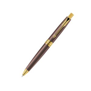 Parker Aster Lacque Brown Gold Trim Ballpoint Pen, Parker Aster Ball Pen With Lacquer Brown Finish Metal Barrel And Gold Plated Trim. A Contemporary & Unique Design Blended Highlighted With A Gold Plated Ring On The Barrel. Ball Pen With Lacquer Brown Finish Metal Barrel Gold Plated Trim A Contemporary & Unique Design Gold Plated Ring On The Barrel Made in India