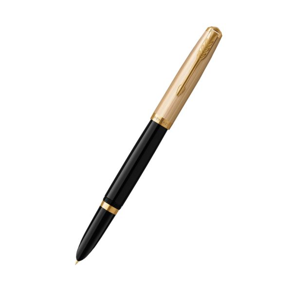 Parker 51 At once smart, polished and professional, the PARKER IM Fountain Pen is an ideal partner with unlimited potential. The sleek tapered shape pairs seamlessly with innovative designs to make a striking statement. Crafted with an intense black lacquer body accented in gold finish trim, this PARKER pen makes a memorable gift. The nib is made from durable stainless steel and shaped to provide the optimal writing angle. For use with QUINK ink cartridges or convertible to ink bottle filling. Every detail is refined to deliver a writing experience that is at once dependable and faithful to over 125 years of PARKER brand heritage. The Parker 51 Deluxe Black GT features a streamlined silhouette and iconic hooded 18k solid gold nib. Hand assembled using durable Black precious resin, complemented by a chiseled cap, golden cap jewel and trims. Parker 51 is a modern take on the original icon once hailed as the ‘world’s most wanted’ first launched in 1941. Durable glossy black precious resin barrel and chiselled gold finish cap and trims and the signature PARKER arrow clip Featuring a unique hooded 18k solid gold nib delivering a writing experience that is both reliable and personal A comfortable and ergonomic shape is paired with superior PARKER craftsmanship to evoke the brand’s rich heritage A unique yet sophisticated gift, your Parker 51 fountain pen is presented in a premium PARKER gift box with a long black QUINK ink cartridge Made in France