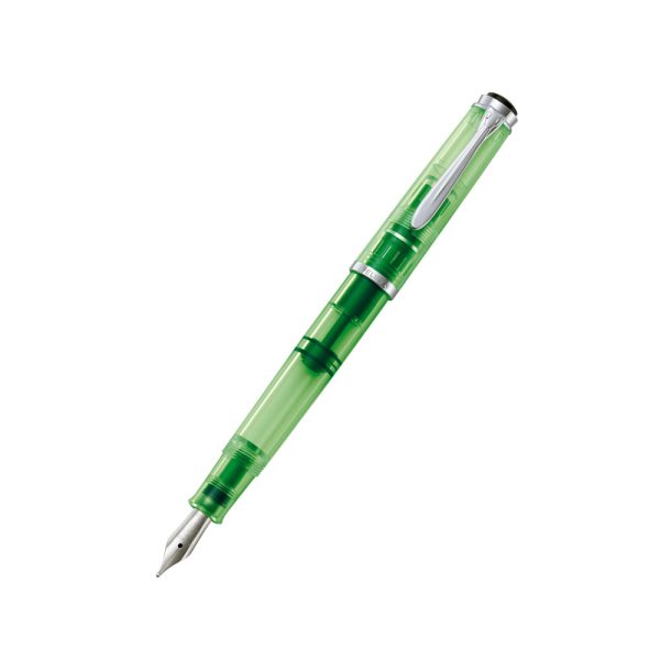 The newly relaunched Classic 205 DUO Highlighter Shiny Green is an update of this innovative writing instrument with a slightly different look. The new Classic 205 DUO Highlighter Shiny Green features a highly fluorescent Shiny Green material, which gives extra stunning effects when light spots are reflected. Perfectly matched in color and perfectly matched in combination with the technique of this specific fountain pen, there is the highlighter ink Shiny Green. A perfect team! Pelikan offers the Classic 205 Duo Highlighter Shiny Green exclusively as a fountain pen with differential piston mechanism in the BB nib size in a set with the highlighter ink Shiny Green. Series: M205 Duo Fluorescent Shiny Green pen with neon yellow ink bottle combo set Ink specially formulated to be used only with this pen Patented Pelikan differential piston mechanism in the pen for use with bottled ink Shiny Green-fluorescent ink makes for an exclusive highlighter pen 30ml bottle of Pelikan 4001 Shiny Green ink Body Material: Resin Nib : Stainless Steel, Double Broad Nib Country of Origin: Germany