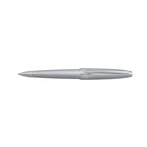 A sophisticated pen that combines classic lines with a contemporary feel Apogee reaches the pinnacle of elegance while delivering the ultimate in writing perfection. Its striking featherlike spring-loaded clip flares slightly at its base surely a nod to the art of writing with a quill. The Cross classic frustro conical top with an engraved line adorns the top of the pen and is mirrored exquisitely at the point pure elegance. A sense of symmetry and balance is achieved by the wide satin-finish chrome band engraved with CROSS EST 1846 which defines the middle of the pen. Special limited time finishes Vintage inspired design Brushed Chrome Finish and chrome-plated appointments Rounded spring-loaded clip and wide satin-finish center ring Twist-action mechanism The ballpoint pen will convert to a pencil with a Cross Switch It refill. Ballpoint comes with 1 black medium ballpoint refill (8513) Cross premium gift box