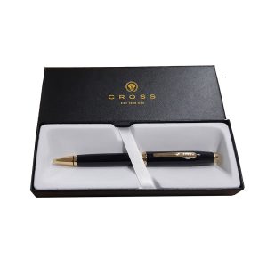 The Coventry ballpoint pen impresses with its strong profile, rich sheen, and polished contrasting appointments. This stylish writing instrument is the perfect gift for those who want to elevate their writing experience every day. Classic Cross profile, and signature conical top Cap over barrel design Rich black lacquer with gold-tone appointments Swivel-action propel/repel writing mechanism Specially formulated ink that flows flawlessly for a superior writing experience Includes one black medium ballpoint (#8513) in pen Other ink colors and widths are available Presented in a premium gift box