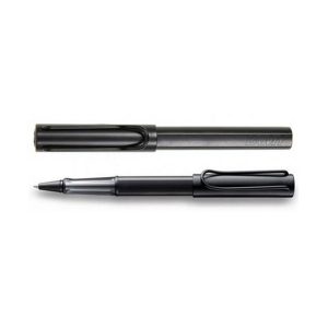 LAMY AL-star black Rollerball pen The Lamy AL-star is the attractive, young writing instrument which satisfies even the highest requirements. Made of feather-light robust aluminium, anodised in various colours. With distinctive transparent grip and spring-action metal clip. Aluminium, matt black metallic anodized / metal clip / ergonomic plastic grip / with refill LAMY M 63 M black