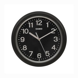 Casio IQ-59-1BDF Analog Wall Clock - Black, Neobrite hour markers and hands. Stylish timekeeping in a choice of white and black, Key Features. Standard Quality Clock Accuracy: ±20 seconds per month Battery Type: R6P Approx. 12 month battery life Package Contents: 1 Analog Wall Clock Item Size: 26 x 26 x 4.2 cm