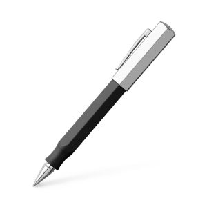 Ondoro graphite black rollerball, black The unusual contours of this design are the first thing you notice and just as you would expect, Ondoro gives every piece of writing a very personal touch! Framed by chrome-plated metal parts, the hexagonal barrel shows off straight lines to their best effect. Ondoro also sits wonderfully comfortably in the hand. Jotting down notes and thoughts has never been so smooth and easy. Hexagonal barrel made of precious resin, matt finish End cap and tip made of chrome-plated polished metal Spring-loaded clip made of chrome-plated polished metal Detachable metal cap Fitted with a black refill with ceramic tip, fast-drying Interchangeable refill Also usable with a fineliner refill White gift box with attractive printed slip case