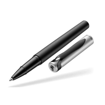 The new Stola II rollerball from PELIKAN is the ideal companion for every situation. Pelikan redefined this rollerball to a basic writing instrument for a successful first step into the world of business. Brass upper barrel, matt-black lacquer Aluminium cap, matt-silver lacquer Exchangeable rollerball refill, in black writing colour The rollerball pen is delivered in a transparent gift tube Fitting refills: Rollerball refill Pelikan 338 available in blue and black writing colour and in three different stroke widths