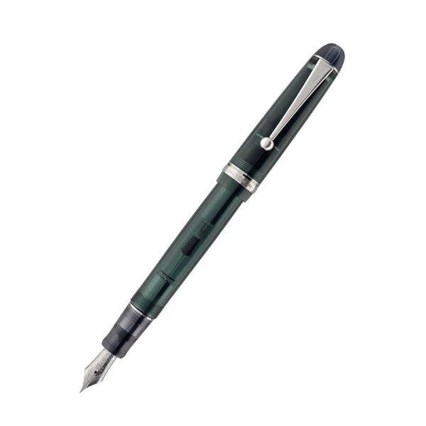 The Pilot Custom 74 is often considered to be one of the best “next step” pens for people who have decided to delve more deeply into the fountain pen hobby. It is an entry to the world of gold nibs. The Custom 74 is a classically designed fountain pen, simple yet sophisticated. The shape is traditional, with a rounded-end barrel design and a classic Pilot clip shape. The translucent barrel adds a modern touch, especially with some of the fun colors Pilot has chosen. It is a very light weight pen, perfect for long writing hours. The Custom 74 feature a relatively stiff, rhodium-plated 14k Pilot nib that offers a super smooth writing experience. Model : Custom 74 Tinted Green Body Colour: Tinted Green Trim : Chrome plated Fill Mechanism : Converter or Cartridge (included converter) Body Material : Resin Nib : 14KT Gold, Medium Nib  Gift Box Made in Japan