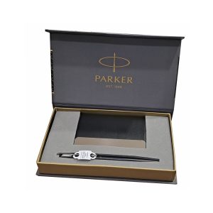 Parker Insignia Range The remarkable classic design makes it an outstanding choice for the quietly discerning. The solid metal barrel and the iconic arrowhead clip enhance the design's authentic quality. A distinctively slender silhouette and refined finish make it a sight to behold. The Ball Point tip provides clean and accurate lines. Its excellent design fits comfortably in your hand to deliver an uninterrupted writing experience each time. The Insignia is clearly special, clearly Parker. Body Colour – Matte Black with Chrome Trim It has a slender metal body in matte black, a complementary iconic arrowhead clip, and a refined finish. Features a retractable mechanism and closes with a satisfying click. It has a high-quality Ball Point tip for a clean and accurate writing experience. Available in 8 stylish variants. Ink Colour: Blue Country of Origin: India