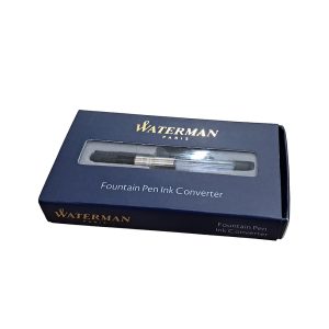 Experience fine writing with Waterman converter. It is a standard piston plastic converter for most Waterman fountain pens. A simple plunger is driven ink container refills easily to use liquid ink neatly and conveniently with your fountain pen. Waterman Converter for Fountain Pen best suited for waterman Ink from bottle. Simple plunger driven ink container refills easily to use liquid ink neatly and conveniently with your fountain pen. This converter fits all WATERMAN fountain pens. Standard International Size