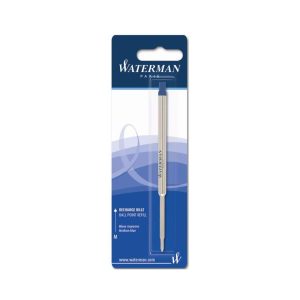 Ensure that your Waterman ballpoint pen is always ready when you need it with this ballpoint refill. To replace, simply unscrew your Waterman pen, remove the empty cartridge and reassemble the body. The reliable ink resists drying out and writes easily on many types of paper. Ideal for all kinds of writing occasions, this type of ink will dry quickly which removes concerns about smudging or smearing. Refill Blue Medium nib, Blister of 1 1 ink refill for Waterman ballpoint pens Classic blue ink inspires endless creativity Medium tip provides a wider line for more prominent writing Quick-drying ink for less smudging and smearing Compatible with all Waterman Ballpoint pens