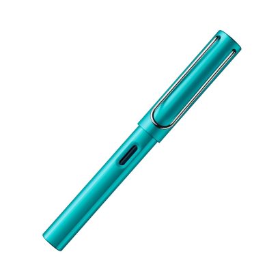 The Light Aluminium-Experience. LAMY AL-star turmaline Fountain pen M The Lamy AL-star is the attractive, young writing instrument which satisfies even the highest requirements. Made of feather-light robust aluminum, anodized in various colors. With distinctive transparent grip and spring-action metal clip. Aluminium, turmaline metallic anodized / metal clip / ergonomic plastic grip / steel nib, polished / with ink cartridge LAMY T 10 blue / comes with the converter LAMY Z 28