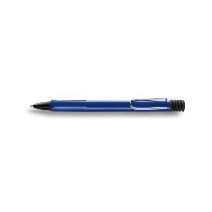 Write Different. LAMY safari blue Ballpoint pen M Blue Many attractive colours, timeless design, perfect ergonomics. These are just some of the reasons that the LAMY safari is one of the most popular writing instruments worldwide. Distinctive recessed grip guarantees writing comfort. Sturdy plastic, shiny blue / metal clip / ergonomic grip / with LAMY giant refill M16 blue M
