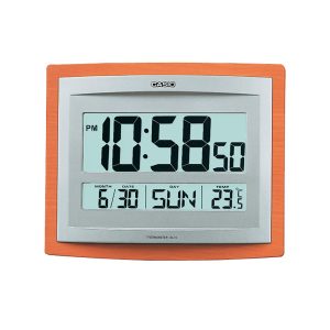 CASIO ID-15-5DFA - WCL15 THERMO & HYGROMETER, Hang it on the wall or put it on a table or desk. Key Features Colour : Wood Grain Pattern Case / bezel material: Resin Function : Digital  Thermometer Beeper sound alarm Snooze function Battery Type: R6P — 2 Approx. 12 months battery life Clock Accuracy: ±60 seconds per month Package Contents: 1 Digital Wall Clock Size of case : 206×246×34mm Total weight : 485g