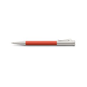 Propelling pencil Tamitio India Red Our series „Tamitio“ shows how the culture of writing can be enriched with extraordinary nuances. Each of the slender writing implements is the expression of pure elegance and therefore both, eye-catcher and stylish accessory, together. Matt lacquered metal barrel, finely fluted, India Red Chrome-plated, highly polished metal parts Solid, spring-loaded Clip Break resistant lead, 0.7 mm, hardness B Reservoir for spare leads Detachable end cap Replaceable white eraser Overall dimension: Length 145 mm x Ø 11 mm Weight: 35 g Elegant gift box included