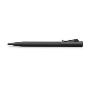 Ballpoint pen Tamitio Black Edition Our series „Tamitio“ shows how the culture of writing can be enriched with extraordinary nuances. Each of the slender writing implements is the expression of pure elegance and therefore both, eye-catcher and stylish accessory, together. Matt black, chrome-plated metal parts Solid, spring-loaded Clip Black, large capacity refill in international standard size Line width B Document-proof Overall dimension: Length 145 mm x Ø 11 mm Weight: 32 g Elegant gift box included