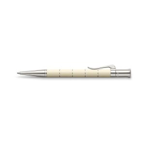 Ballpoint pen Classic Anello Ivory Rings in different sizes, created using delightfully contrasting materials, are the core elements of the Classic Anello (Italian for "ring") series. The barrel is made of several segments of Grenadilla wood or precious resin, between which fine, platinum-plated rings have been placed in filigree detail. Contrasting materials are combined to create a harmonious, timeless design that perfectly reflects the name of this Graf von Faber-Castell series - after all, the ring has always been a symbol of unity and eternal bond. Barrel made of ivory-coloured precious resin segments, into which fine platinum-plated rings are incorporated Platinum-plated metal parts Solid, spring-loaded clip Black, large capacity refill in international standard size Line width B Document-proof Elegant, wooden gift box included Country of Origin : Germany