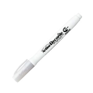 Artline Decorite brush style - Suitable for use on most surfaces. Ideal for decorating, colouring and layering. Perfect on dark coloured card and paper, wood, ceramic, porcelain, metal, plastic, chalkboards and many more. Nib Type || Brush - Easily eraser on a non-porous surface - Water-Based & fade resistant Ink, Acid-free - Xylene-free ,Water-based pigment ink marker. Item Code : EDF-F (White) Brush style (Flexible) Water-based pigment ink marker Pigment ink is acid free, fade resistant For decorating and writing on card, glass, porcelain, metal and plastic.