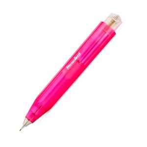 Pencil refills with any 0.7 mm size lead and does not contain an eraser. The sporty and compact look of these mechanical pencils transcend fashion time and are just as attractive today as they were when they were first created years ago. Each plastic pencil body features a top knock button that dispenses lead with every click. The Germany-made pencils reveal a Kaweco metal logo on the top of the button. Cap removes' to expose lead tube, allowing you to insert refill lead pieces. We recommend refilling with no more than 3 lead pieces to avoid a lead jam. Design Style : Compact Transparent Pink boy Grip Material : Plastic Grip colour : Pink Material : ABS/Terlux plastic Lead Advance Mechanism : Top Button 0.7mm Lead Gift box Made in Germany
