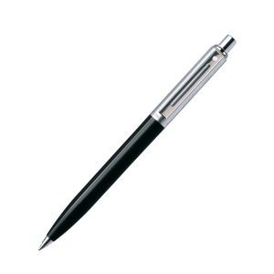 Sheaffer Sentinel A321 Black Ball Pen With A5 Notebook Show off your unique sense of style with the retro modern clickable pen with a flair for the contemporary. Its slim, classic design is understated, yet creative and fun. A selection of solid and contrasting finishes with chrome details complete the look. Classic slim profile clickable propel/repel mechanism features the sheaffer white dot, the trademark symbol of writing excellence the notebook that accompanies this beautiful writing instrument is a perfect everyday companion. Classic slim profile Clickable propel/repel mechanism Abs plastic barrel, Brass cap Features the Sheaffer White Dot, the trademark symbol of writing excellence Black Barrel with Brushed Chrome Plated cap featuring chrome plate appointments Click propel/repel mechanism Specially formulated ink flows flawlessly for a smooth writing experience Includes 1 Medium Black Ballpoint Refill installed in pen; extra refills available in additional widths and colors One A5 Notebook free inside box Classically styled cover with matching elastic closure band Indexed notebook with numbered pages, fountain pen-friendly, 16 vertically perforated blank pages Interior storage pocket, 138 ruled pages, smooth 90gsm paper Rounded corners, grosgrain bookmark ribbon, acid-free paper Presented in Gift box
