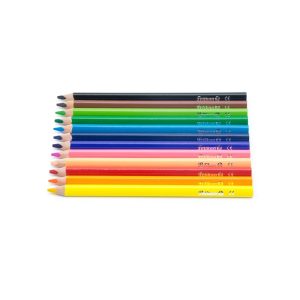 Regular colored pencils, 12 pcs., triangular, 4.0 mm Easy-gliding colored pencils The colored pencils by Pelikan, with brilliant colors, are the perfect match for artists and creative brains! Our colored pencils are perfectly suitable for drawing and coloring. Only high-quality materials are used that guarantee soft and brilliant colors. The colored pencils lie well in the hand, which is particularly helpful for young artists to learn the right pen grip. Triangular, wooden pencils with a surface coat of varnish in the color of the lead. Lead thickness 4,0 mm Soft color appliance Intensive color dispense 12 bright-shining colors including gold and silver in a paper box FSC certified