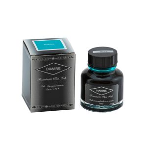 Diamine fountain pen ink is a water based ink, perfect for any brand of fountain pen, also recommended as the only choice for Vintage Pens. Diamine fountain pen inks are completely non-toxic and offer excellence in free flowing ink, we offer one of the largest colour ranges in the world. Diamine fountain pen ink can also be used as a starter for calligraphers who prefer non-waterproof ink, the colours can be blended or diluted to give a multitude of effects. By adding a secret ingredient to de-stress the surface, we have achieved a combination of vibrance in colour, with an ink flow which glides over the paper, safe for use in all fountain pens. We believe DIAMINE INKS represents the best choices in the market of fountain pen inks today.