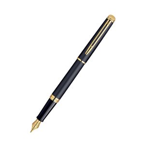 Waterman | The Hemispphere Collection, Subtle Sophistication With A Clean Contemporary Design And Crafted Quality. Refined Details Frame A Creatively Practical Slim Shape And Give The Kind Of Must Have Style, Polish And Elegance That Fits In Anytime, Anywhere. A New Elegant Accessory By Waterman Brought In India/Nepal By Luxor Writing Instruments Pvt Ltd. Hemisphere Mars Black Gt Fp: A Beautiful Basic With A Brilliant Shine, The Black And Gold Duo In Superior Smooth Lacquer And Valuable 23.3 K Gold Plate, Making It Timeless In Its Simplicity. New Deep Black Lacquer Cap And Barrel With Gold Plated Clip (Gt Version) And Stainless Steel Hemisphere Iconic Nib With A Modernized Dcor. Colour - Matte Black Trims metal - 23K gold plated Cap Material - Brass Smooth Matt Black Lacquer Material - Brass Smooth Matt Black Lacquer Clip - Golden with 23K Gold Cap on-off mechanism Pen come with Convertor Nib - Stainless Steel Hemisphere Iconic Nib With A Modernized Dcor. Made in India