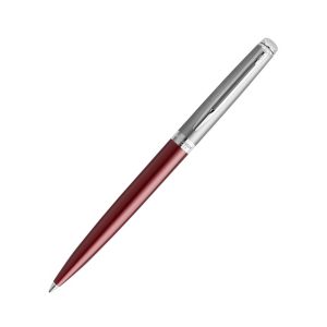 For 2021, Waterman has launched a new range of 'economy' finishes, the Hemisphere Entry, which makes minor changes and simplifications in design compared to the base Hemisphere collection, but the price difference appears to be noticeable. The Entry Point Collection is designed to make the world of WATERMAN premium writing more accessible.The Hemisphere Entry Stainless Steel Red ballpoint pen is made of stainless steel with a red lacquer finish, and the cap is made of sandblasted stainless steel. Design elements are plated with shiny palladium. The writing instrument is made in France and comes in a standard Waterman gift box. Stainless steel and matte red lacquer with chrome finishing. Sleek chrome-plated trim with twist mechanism Body Material: Metal Compatible Refill: Proprietory Refill Blue Refill has a medium nib with smooth-writing. Ballpoint pen is used with a Waterman refill Country of Origin: India Ballpoint pen is presented in a beautiful waterman gift box. Colour may change as per image of pen