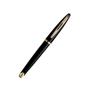 The Waterman Carène Black Sea Fountain Pen takes its inspiration from luxury boat design and is crafted in noble materials, with an artist’s attention to detail. Set a course for success and make each and every writing task a thoroughly first-class experience with this quintessentially Parisian design. Each luxury pen is crafted in France and presented in a premium Waterman gift box. High-gloss black lacquer barrel for a distinctly pleasurable writing experience Rich golden trim and 23-karat gold clip for luxurious, vibrant style Integrated highly polished 18kt rhodium-plated gold nib boasts a sophisticated curved design to glide effortlessly across the page Meticulously crafted in France to enhance your signature style Presented in a premium dark blue Waterman gift box with a Converter; ideal for marking momentous occasions