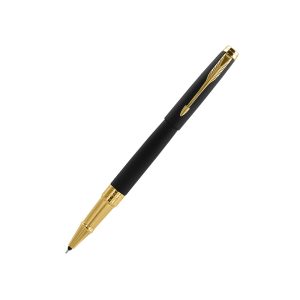Parker Aster Rollerball Pen With Matte Black Finish Metal Barrel And Gold Plated Trim. A Contemporary & Unique Design Blended Highlighted With A Gold Plated Ring On The Barrel. Gift Set Body Colour Shade – Matte Black Trim – Gold Plated Rollerball Pen Opening Mechanism – Cap On/off Point – Fine Refill – Parker QuinkFlow Country of Origin : India