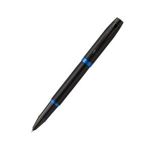 Designed with the modern professional in mind, the functional, smart, and polished Parker IM Vibrant Rings rollerball pen is sure to stand out in any workplace. By pairing all-black sleek and minimalist finishes with bold, vibrant ring accents, it’s a luxury pen that knows how to make a great first impression through understated style. With over a century of in-house craftsmanship and expertise, this Parker pen features exclusive metal parts adorned with PVD coating that offers superior wear and corrosion resistance—as well as a distinctive look. The modern rollerball pen uses QUINK ink rollerball refills, for a smooth, rich writing experience. And with an elegant Parker box, the Parker IM professional pen makes for a memorable gift. Parker pen with all-black finishes and marine blue ring accents Luxury pen features modern and sleek design perfect for the young professional and workplace Exclusive PVD trims offer superior wear and corrosion resistance, as well as a distinctive look Rollerball tip delivers an effortlessly smooth, consistent flow of ink onto paper Presented in a Parker gift box with refills, it is also a sophisticated gift for young professionals