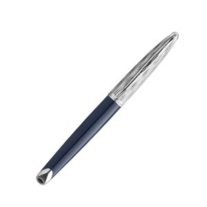 The Waterman Carene L'Essence Du Bleu CT is a luxurious fountain pen made by Waterman, a renowned brand known for producing high-quality writing instruments. Waterman Carène Fountain Pen takes its inspiration from luxury boat design and has an iconic fluid silhouette. The L’Essence du Bleu edition is finished in a vibrant, deep blue lacquer with Waterman’s signature wave pattern chiselled into the metal cap. With its premium finish of palladium plated cap and trim, this pen exudes confidence and savoir-faire. Highlighting its exclusivity, each pen is meticulously crafted and hand assembled in France, ensuring top-notch quality. It's the perfect gift for someone special or a treat for yourself. Carene L'Essence Du Bleu CT fountain pen is Presented in a premium Waterman gift box. Deep Blue Lacquer  Lacquer coated Brass barrel with a signatuer wavepattern on the cap Palladium plated cap and trim  Material: Brass It uses standard size converter or cartridges Rhodium-plated 18K gold nib - Fine 1 Blue ink cartridge (free) Fountain pen is presented in a beautiful waterman gift box. Brand Origin: India