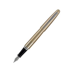 The Pilot Metropolitan Gold CT Fountain Pen is a popular and well-regarded writing instrument known for its quality. The Pilot Metropolitan is seriously classy. Its brass body is beautifully curved, with a cigar-like shape. It has an overall matte finish and a glossy plain band just below the cap. The fountain pens have black plastic grip sections and snap-on caps with simple metal clips. The caps can be posted on the backs of the pens. Pilot Metropolitan Fountain Pen comes fitted with precision Stainless Steel Nib. You get an option to choose from Fine and Medium. Overall, the Pilot Metropolitan Fountain Pen is a reliable and stylish option for those looking to explore or expand their collection of fountain pens. It strikes a balance between quality and affordability, making it a favorite among many writing enthusiasts. Made from matte finish Brass body with glossy plain band. Snap cap with Chrome Plated trims Body Material: Brass Fountain pen comes with a Pilot ink cartridge Converter Nib Material: Steel Stainless steel nib Medium Type: Fountain Pen Series: Pilot Metropolitan Fountain Pen Gold Fountain pen is presented in a beautiful Pilot gift box. Brand Origin: Japan