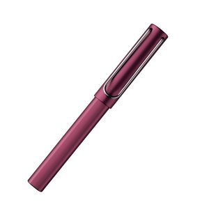 The Light Aluminium-Experience. LAMY AL-star black purple Rollerball pen The Lamy AL-star is the attractive, young writing instrument which satisfies even the highest requirements. Made of feather-light robust aluminium, anodised in various colours. With distinctive transparent grip and spring-action metal clip. Aluminium, dark purple metallic anodized / metal clip / ergonomic plastic grip / with LAMY rollerball refill M 63 black