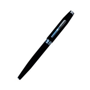 The Coventry roller pen impresses with its strong profile, rich sheen, and polished contrasting appointments. This stylish writing instrument is the perfect gift for those who want to elevate their writing experience every day. Black lacquer finish Chrome-plated appointments Click-off cap Exclusive gel ink rollerball formula flows freely like a fountain pen Includes one black gel ink rollerball tip (refill #8523) Premium gift box