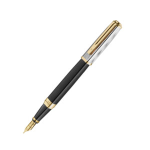 The Waterman Exception's black lacquer barrel and gold-coated trims encapsulate the romantic mood of a Parisian night sky over the golden glow of the city's cafes and streetlights, whilst the exquisite, Palladium-coated cap with chiselled wave pattern perfectly captures the spirit of the undulating waves of the gently-flowing Seine River. The 18K gold nib complements classic Waterman features such as the signature two-prong clip and looped ‘W’. Every pen is meticulously hand-assembled in France, showcasing Waterman’s Gallic savoir-faire. The unique, squared shape and intense black lacquer barrel combine with the exquisite, Palladium-coated cap with chiselled wave pattern, evoking the mesmerising reflections of a Parisian night on the River Seine. The intense, black lacquer barrel and gold-coated trims capture the romance of a Parisian night sky over the golden glow of the city's cafes and streetlights. The 18K Gold, Fountain Pen Nib features the classic Waterman Globe design, enhancing the pen's sophisticated elegance. Meticulously hand-assembled in France, every Reflections of Paris pen benefits from 140 years of craftmanship and experience in fine pen making, showcasing Waterman’s Gallic savoir-faire. Cartridge/converter fill Beautifully presented in a Waterman Prestige Gift Box featuring a mesmerising wave pattern to complement this deluxe collection. Brand Origin: France