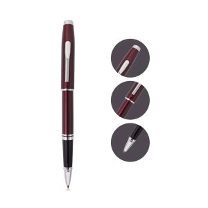 The Cross Coventry Rollerball in Red Lacquer is a pen that’s been designed to impresses. With a strong profile and glossy red lacquer casing, the design elements are enhanced with the renowned Cross trim and detailing in Chrome plated. Whether you’re looking for a new everyday pen or a gift for the pen enthusiast in your life, the Cross Coventry Rollerball is the perfect everyday writing tool. Features the classic Cross profile and signature conical top Cap over barrel design Made from Metal with Dark Red Lacquer finish body Snap cap with Polished Chrome Plated trim Click-off cap Exclusive gel ink rollerball formula flows freely like a fountain pen Includes one black gel ink rollerball tip (refill #8523) Premium gift box